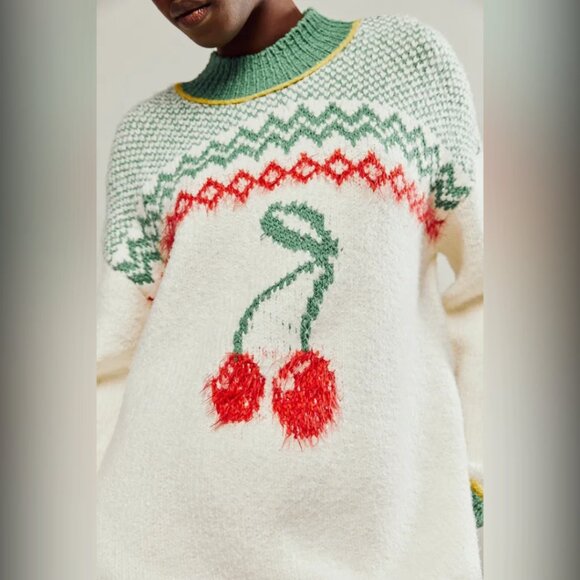 ✨HP✨Free People Cherry Heart Sweater Dress NWT - Picture 3 of 8